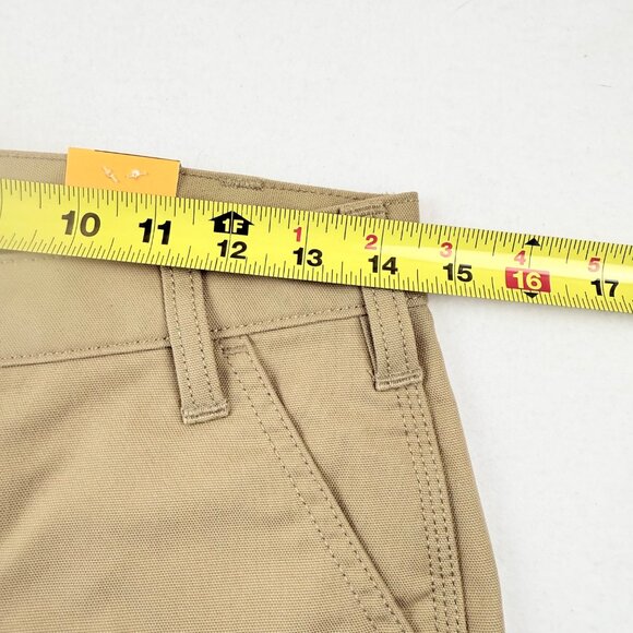 NWT Carhartt Women's Rugged Flex Outdoor Tan Canvas Work Shorts Size 2 Inseam 10 - Picture 8 of 11